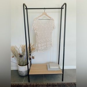 Cream crochet cover up/top. Perfect for a beach day. 🌙🔆